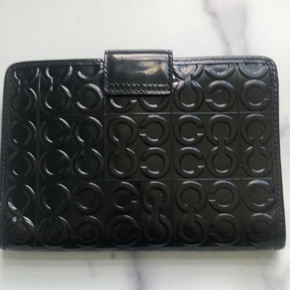 Coach Signature C Black Patent Leather Wallet NWT - Picture 3 of 16